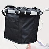 ELCYCO Bike Basket Foldable and Detachable Bicycle Front Handlebar Basket Waterproof Small Pet Carrier Frame Bag