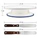 Fixget 10.8'' Cake Decorating Turntable, Rotating Cake Stand Decorating Turntable Supplies with 3 Pcs Decorating Comb/Icing Smoother + 2 Pcs Icing Spatulas with Sided & Angled