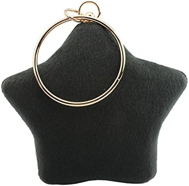 Missfiona Velvet Star Evening Clutch Bag Top-handle Winter Party Hardbox Handbag Purse
