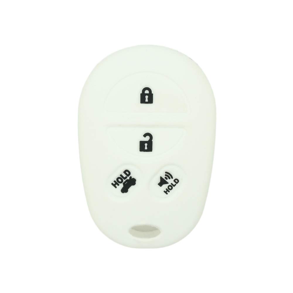 BROVACS Silicone Cover Protector Case Holder Skin Jacket Compatible with TOYOTA 4 Button Remote Key Fob CV2418 White