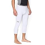 Under Armour Men's HeatGear Armour ¾ Compression Leggings, White /Black, Large