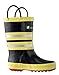 OAKI Kids Rubber Rain Boots with Easy-On Handles, Fireman Rescue, 13T US Toddler
