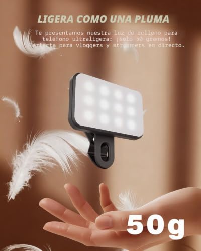Portable Mini Selfies Light for iPhone: Rechargeable Phone Fill Lights, Ring Light for Camera Picture, Makeup Photos, Video Conferencing, Laptop Use, Zoom Meetings