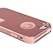 iPhone SE Case Pandawell™ Shockproof Hybrid High Impact Hard Plastic+Soft Silicon Rubber Armor Defender Case Cover for Apple iPhone SE / 5S - All Rose Gold