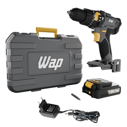 WAP Parafusadeira e Furadeira com Impacto Ă Bateria 3/8" 21V K21-ID01, com Maleta Organizadora, Torque 21 NĂveis, Bivolt