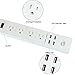 Gogo-Walking 4-Outlets Surge Protector Power Strip with 4 High Speed USB Charger extension cord 2000W/15A for iPhone 7 /6 /6s plus iPad Air Mini Samsung Smartphone Tablet Laptop (6Ft Cord, white)