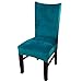 smiry Velvet Stretch Dining Room Chair Covers Soft Removable Dining Chair Slipcovers Set of 4, Peacock Green