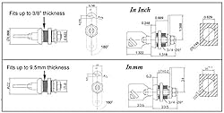 Admiral Locks 5/8” 180 Degree Tubular Cam