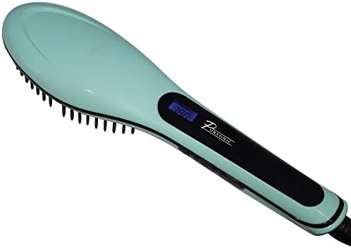 Hair Straightening Brush w/ Push Button Controls & LCD Temperature Screen