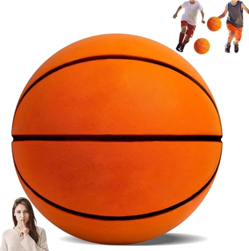 Indoor Silent Basketball with Net Bag Size 7-2026 Upgraded,Uncoated High-Density Foam Basketball,Soundless Design with Real Touch Groove Lines for Quiet Training & Practice,Durable Long-Lasting Use