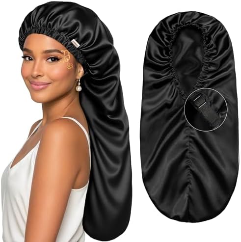 YANIBEST Long Bonnet Braid Bonnets for Sleeping Satin Bonnet Silk