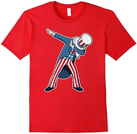 Mens Funny Dabbing Shirt Patriotic Sam United States Of America Large Red