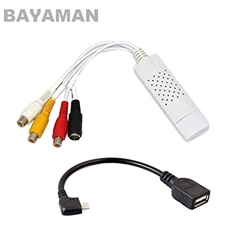 Accessories 1set UVC USB 2.0Video & Audio Card Adapter 90degree USB Cable for RC Multicopter Drones - (Color: White)