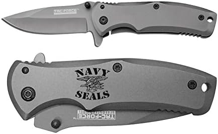Tac-Force 3.5'' Spring Assisted Pocket Knife TF848 NDZ Navy Seals Trident Text