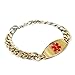 MyIDDr Mens Custom Engraved Medical Bracelet Gold Toned 316L Stainless Steel, 1cm