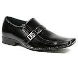 Delli Aldo M-19261 Mens Black Slip on Loafers Dress Classic Shoes w/ Leather Lining