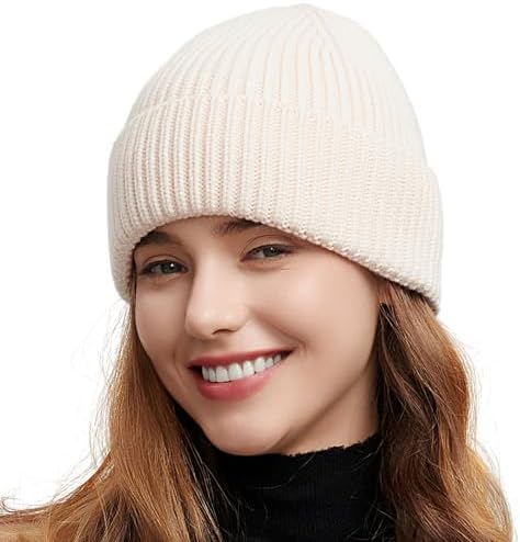 Women\'s Slouchy A4 White Beanie Winter Warm Chunky Soft Skull Cable Knit Hat Cap REDESS Slouchy Beanie Hat for Women Winter Warm Chunky Soft  main image 3