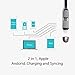 Auxiwa 2 IN 1 Retractable Charging Cable, 3ft Micro USB Connectors, Tangle-free Charger for iPhone iPad iPod Samsung HTC Nexus (Black)