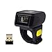 Bluetooth Wireless Ring Barcode Scanner, Symcode 1D Compatible with Bluetooth Function & 2.4GHz Wireless & Wired Connection, Portable Wearable Mini Finger Bar Code Reader