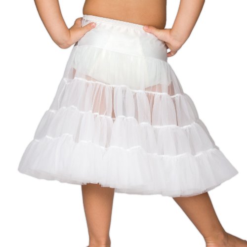 I.C. Collections Big Girls White Bouffant Half Slip Petticoat Tea