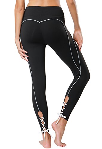 Dragon Fit Compression Yoga Pants Power Stretch Workout Leggings With High Waist Tummy Control, 10black Bandage, Large
