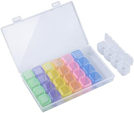 Dearkays 28 Grids Rainbow Plastic Organizer Box Storage Container Case Storage Box With Adjustable Dividers