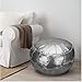 ROTOT Unstuffed Decorative Pouf, Ottoman, Bean Bag Chair, Foot Stool, Foot Rest, Storage Solution or Wedding (Empty & New) (Silver)