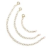 14K Gold Filled Necklace Choker Bracelet Extender - Fine Chain, Durable Removable, Made in USA, Gold/Rose 2” 4” 6