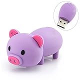 Cute Pig Shape 16GB USB Flash Drive (Purple)