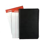 Samsill Value Padfolio Junior, 5 Inch x 8 Inch Writing Pad, Black VInyl, 2 Extra Pads Included