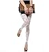 Voglee New Sexy Lady Rose Floral Lace Tights Leggings Slim Pants (one size, White)