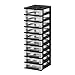 IRIS USA 585657 10-Drawer Storage Cart with Organizer Top, Black