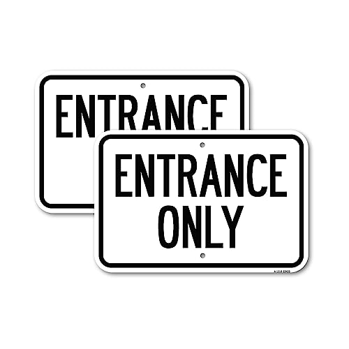 (2 Pack) Parking Lot Sign Entrance Only | 12" X 18" Heavy-Gauge Aluminum Sign |…