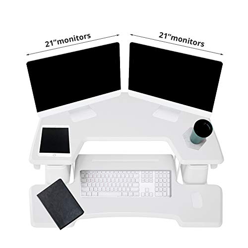 Eureka Ergonomic Height-Adjustable Sit-Stand Desk Top, 36-Inch Wide, No Assembly Required, SGS Top Rated, White