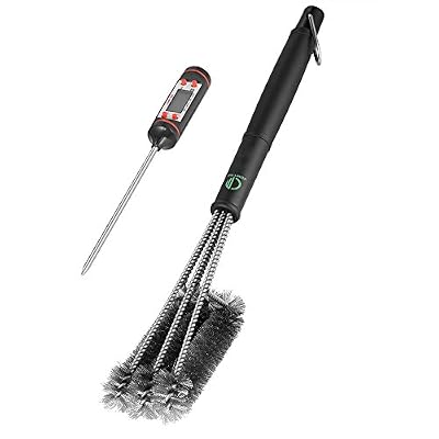 COMFY MEE Grill Brush BBQ Cleaner, 18"- 3 Stainless Steel Brushes in 1,Best Barbecue Grill Cleaner, Effective and Durable,Perfect for Char-Broil, Weber, Porcelain and Infrared Grills,A Great Gift for All Barbecue Lovers