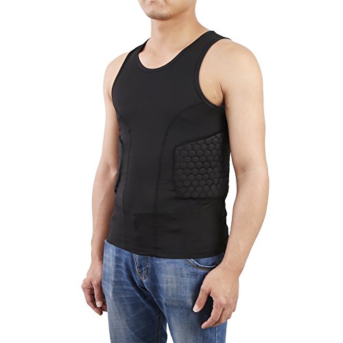 image for Zicac Men's Sports Shock Rash Guard Compression Padded Protective Shir