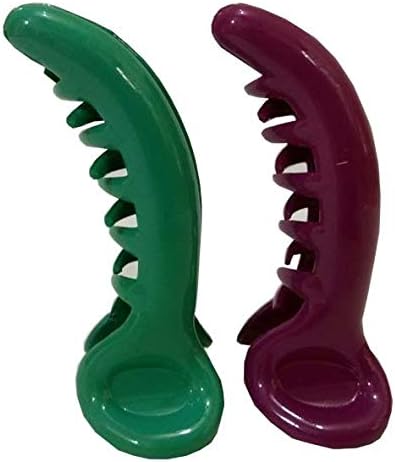 Pooja Trendz 2 Pcs Big Size Banana Shape Daily Wear-Plain-Mixed Color Hair Clip.