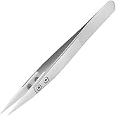 TLFYABAY Ceramic Tweezers, Stainless Steel Ceramic Tweezers, Non-Conductive, High Temperature Resistance 1500 Degrees Applica