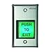 Visionis Push to Exit Button VIS-7000 Indoor Green Square Request to Exit Stainless Steel for Door Access Control with LED Light, NC, C and NO Outputs