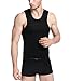 NINGMI Neoprene Slimming Vest Sweat Sauna Suits Gym Mens Weight Loss Shapewear, Pure-black, Medium