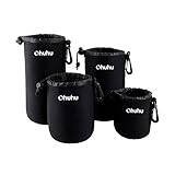Ohuhu [Set of 4] Neoprene Lens Pouch Bag for Sony Canon Nikon Panasonic