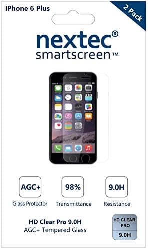 nextec iPhone 6 Plus Screen Protector, (2 Pack) Tempered Glass Screen Protector for Apple iPhone 6 Plus (HD Clear Pro 7.1) AGC+ Glass 7 Series 2.0 Release
