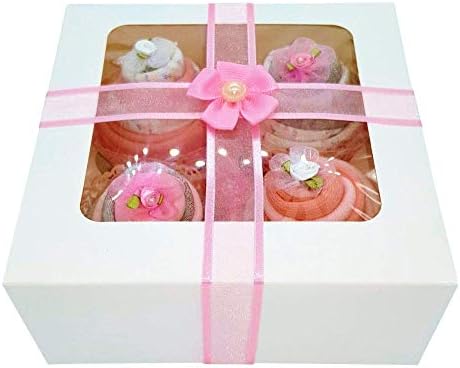 Women's Sock Cupcakes, Pink Ribbon Gift Box