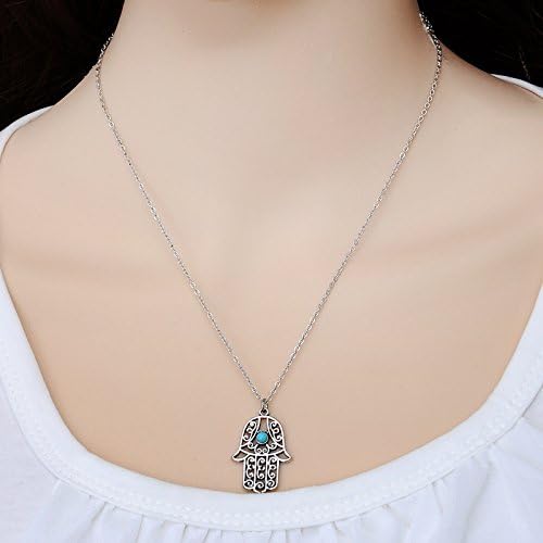 N929 Luck Hamsa Hand Pendants Necklace Fatima Hand Palm Statement Necklaces For Women Clavicle Collares Bijoux HOT Selling 2017 (silver)