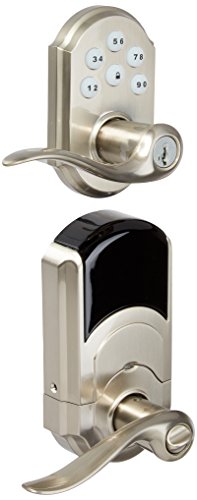 Kwikset Z-Wave SmartCode Satin Nickel Electronic Tustin Lever Featuring SmartKey