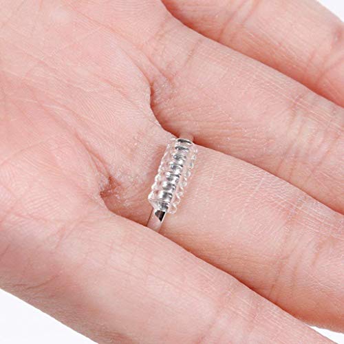 Invisible Ring Size Adjuster for Loose Rings with 3 Sizes Clear Ring Sizer Resizer,Any Rings Spiral Silicone Tightener (Clear)