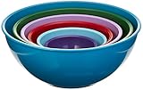 Gourmet Home Products 139714 Nested Polypropylene Mixing Bowl Set,6 Piece , Light Slate