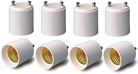 9-Pack GU24 to E26/E27 Adapter, GU24 Pin Base Fixture to E26/E27 Standard Screw-in Socket