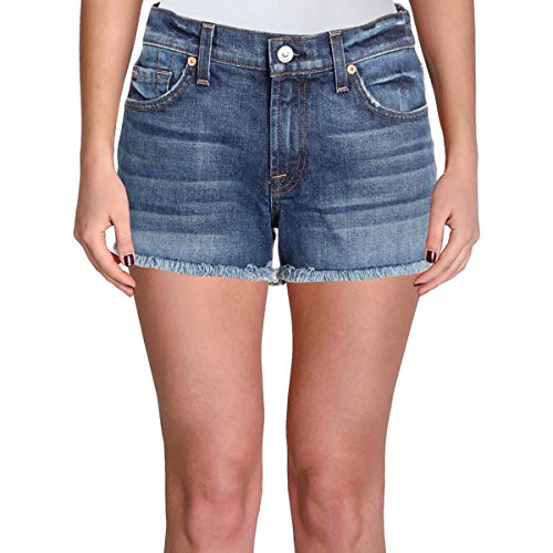 7 For All Mankind Women s Cutoff Step Hem Shorts, Bondi Beach, 27