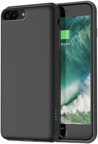 iPhone 8 Plus / 7 Plus Battery Case - Support Lightning Port Headphones, iDLEHANDS Charging Case, Rechargeable Battery Pack Case for Apple iPhone 8P/7P, 3800mAh, Charge and Sync (Black)